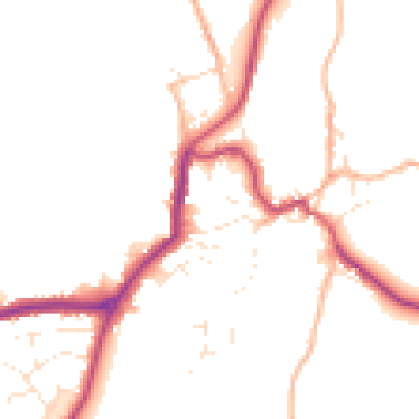 Daytime road noise heatmap for EX23 9AS