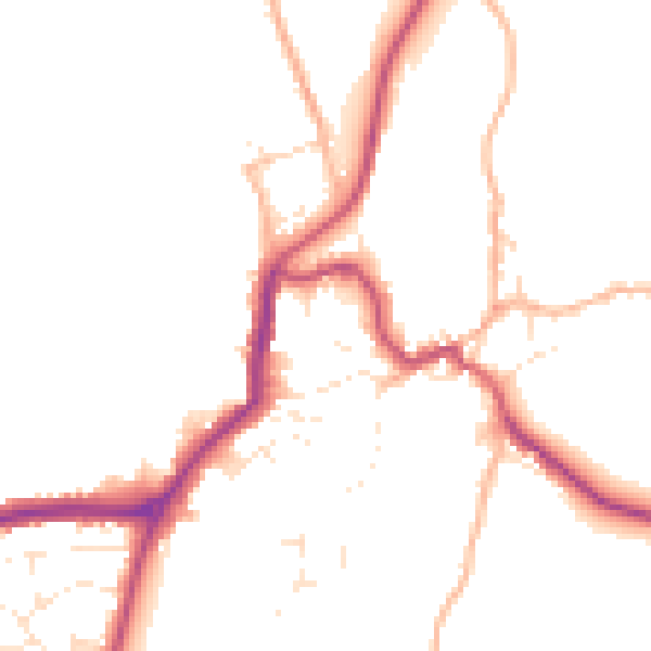 Daytime road noise heatmap for EX23 9BB