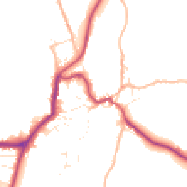 Daytime road noise heatmap for EX23 9BP