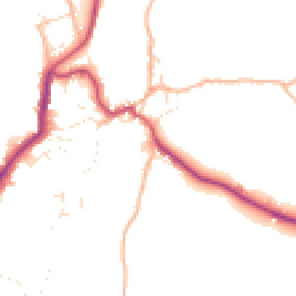 Daytime road noise heatmap for EX23 9BQ