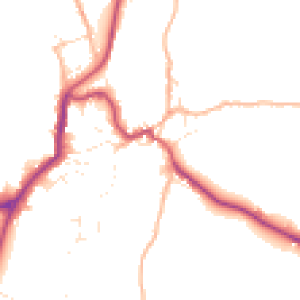 Daytime road noise heatmap for EX23 9BU