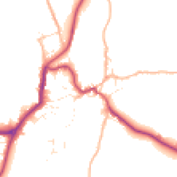 Daytime road noise heatmap for EX23 9BW