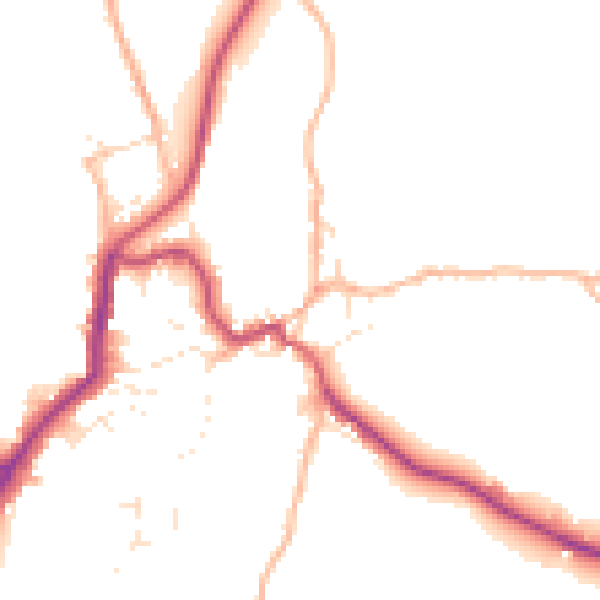 Daytime road noise heatmap for EX23 9DA