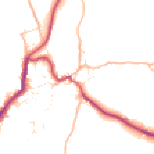 Daytime road noise heatmap for EX23 9DB
