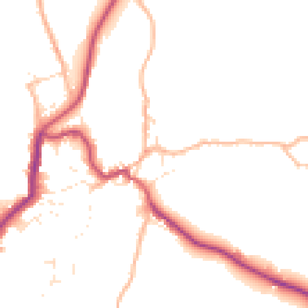 Daytime road noise heatmap for EX23 9DD