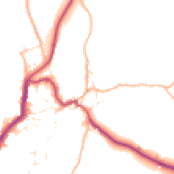 Daytime road noise heatmap for EX23 9DF