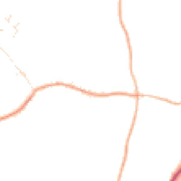 Daytime road noise heatmap for EX23 9EU