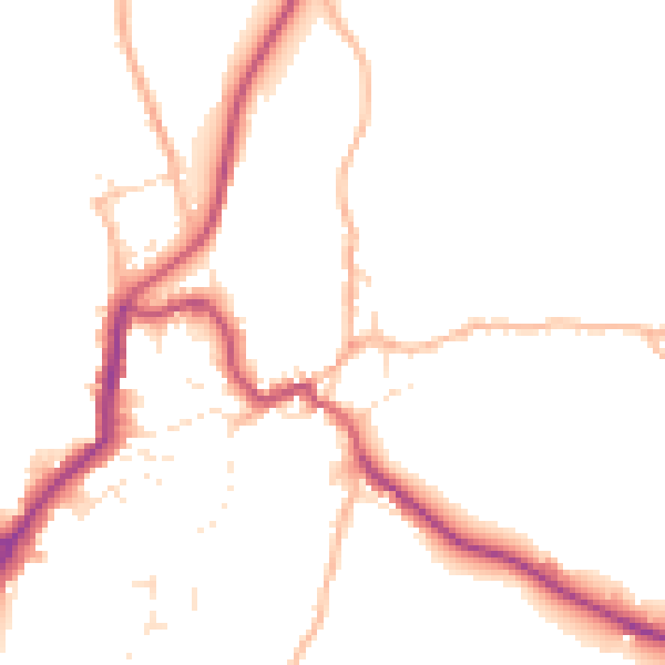 Daytime road noise heatmap for EX23 9JT