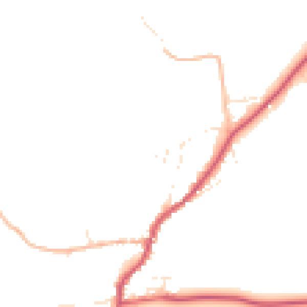 Daytime road noise heatmap for EX23 9JU