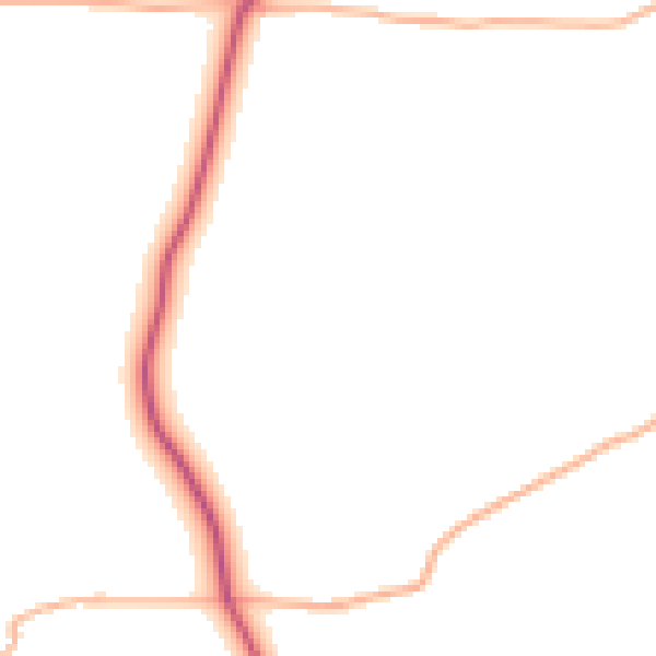 Daytime road noise heatmap for EX23 9LL