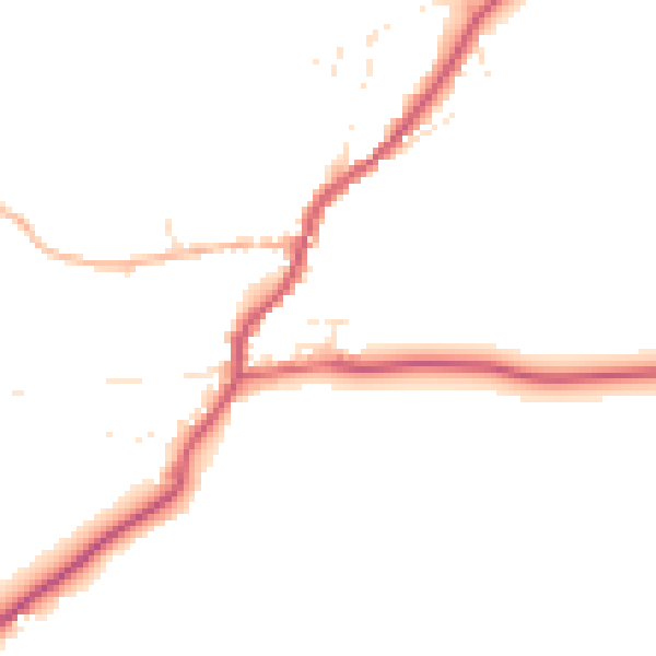 Daytime road noise heatmap for EX23 9QG