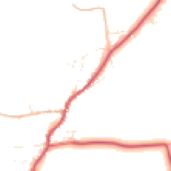 Daytime road noise heatmap for EX23 9QL