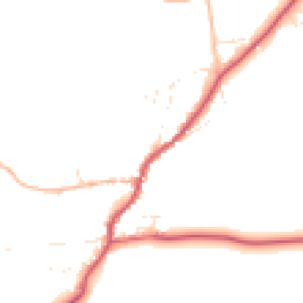 Daytime road noise heatmap for EX23 9QN