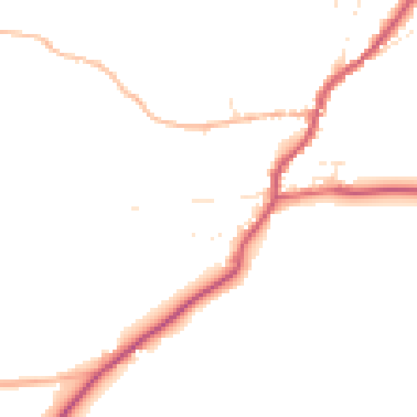 Daytime road noise heatmap for EX23 9QT
