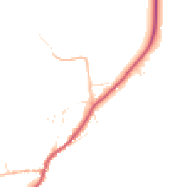 Daytime road noise heatmap for EX23 9RE