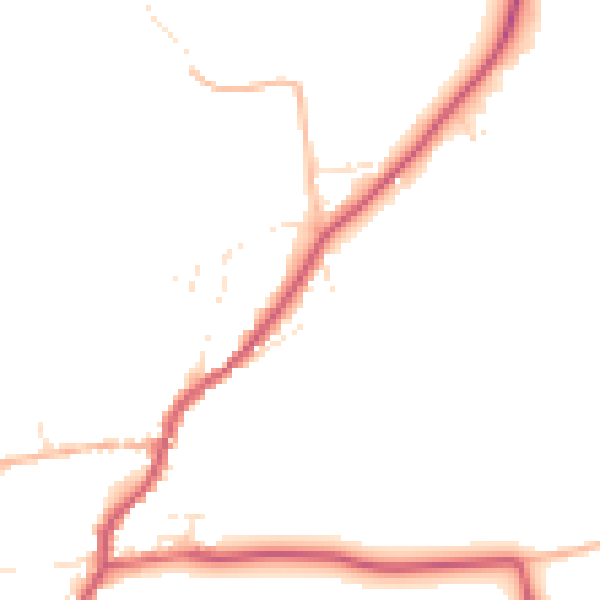 Daytime road noise heatmap for EX23 9RF