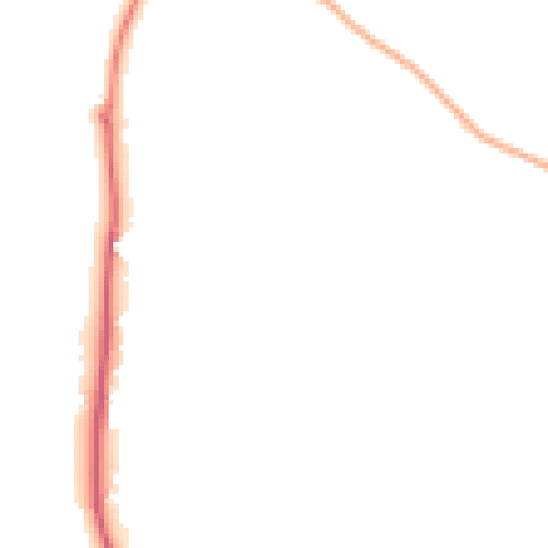 Night-time road noise heatmap for EX3 0QX