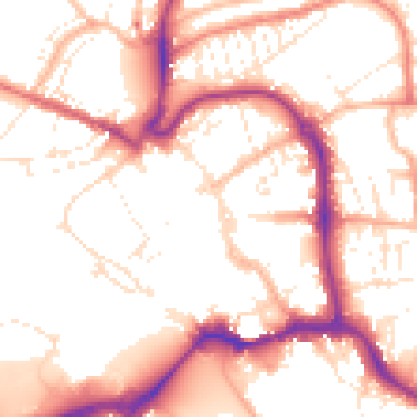 Daytime road noise heatmap for EX31 1BS