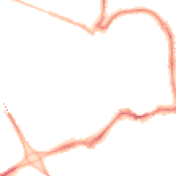 Night-time road noise heatmap for EX31 1ES