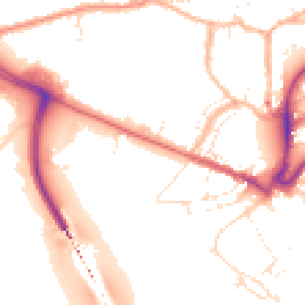 Daytime road noise heatmap for EX31 1GA