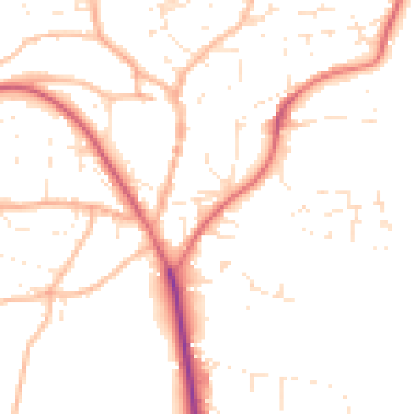 Daytime road noise heatmap for EX39 1AU