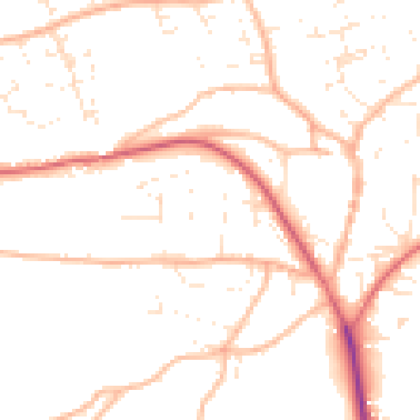 Daytime road noise heatmap for EX39 1BB
