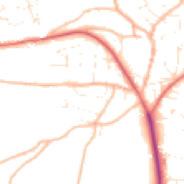 Daytime road noise heatmap for EX39 1BD