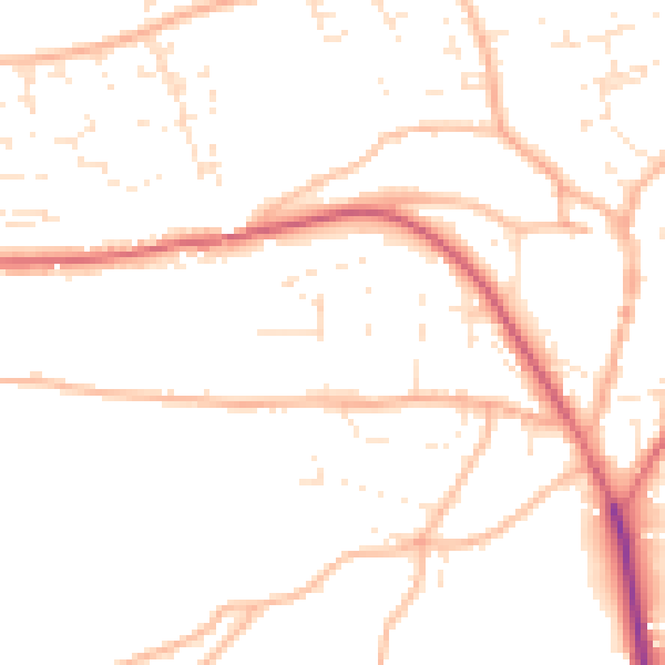 Daytime road noise heatmap for EX39 1BE