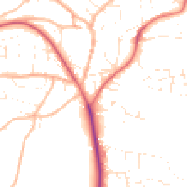 Daytime road noise heatmap for EX39 1BN
