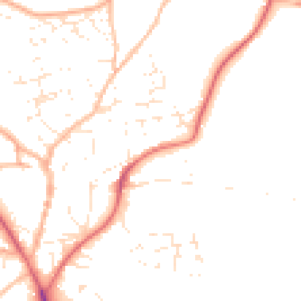 Daytime road noise heatmap for EX39 1DE