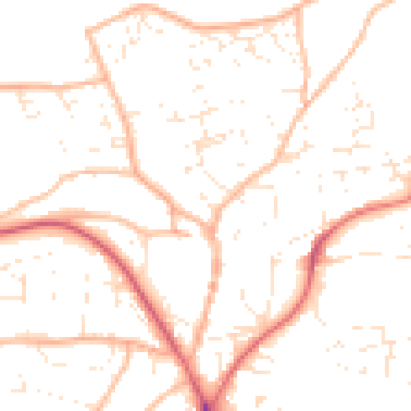Daytime road noise heatmap for EX39 1DP