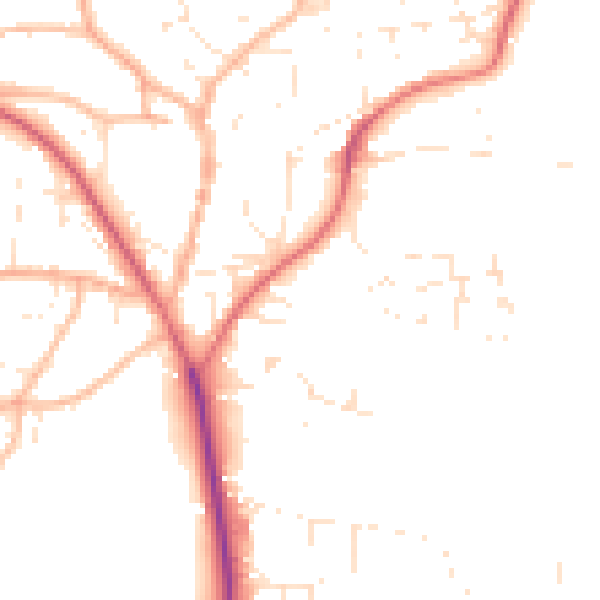 Daytime road noise heatmap for EX39 1FF