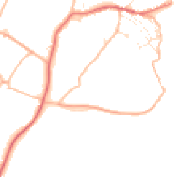 Daytime road noise heatmap for EX39 1GJ
