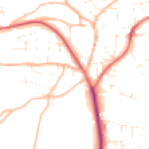Daytime road noise heatmap for EX39 1TJ