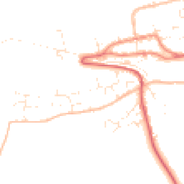 Daytime road noise heatmap for EX39 1XF