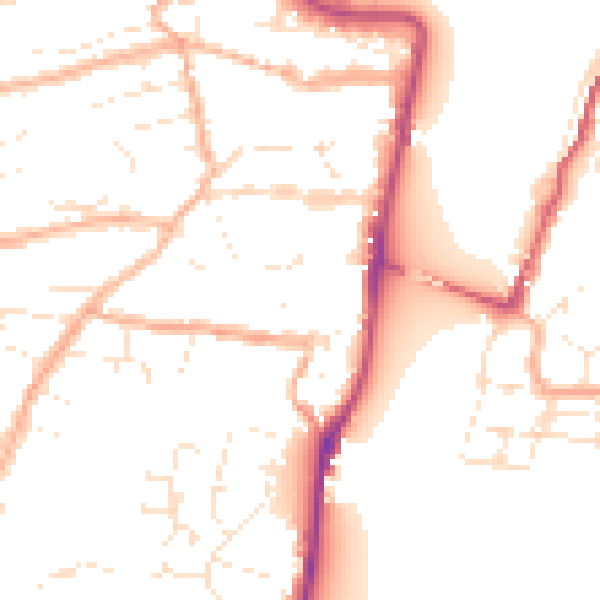 Daytime road noise heatmap for EX39 2AU