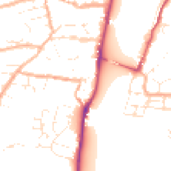 Daytime road noise heatmap for EX39 2BH