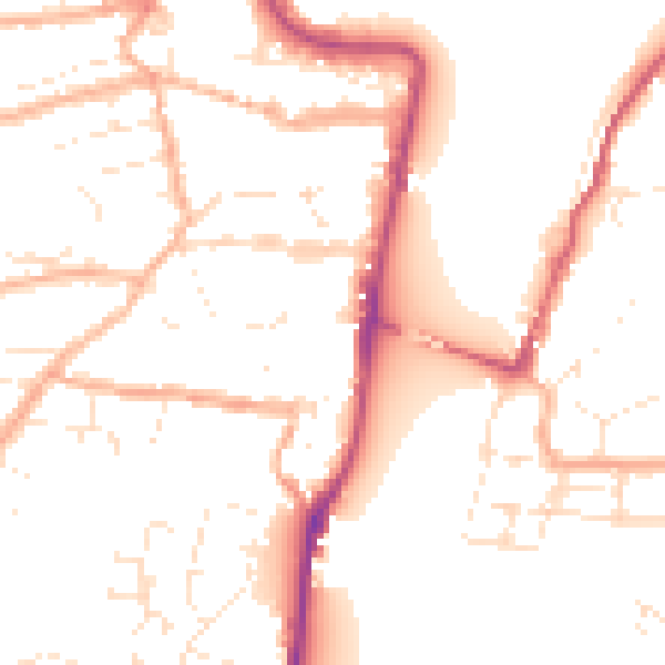 Daytime road noise heatmap for EX39 2BP
