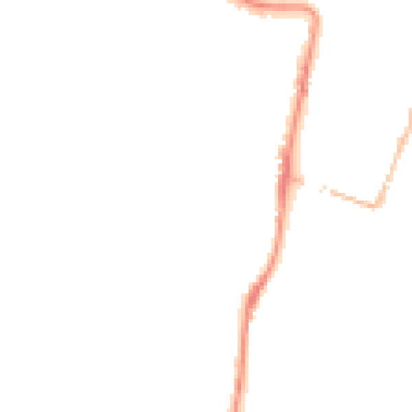 Night-time road noise heatmap for EX39 2DW