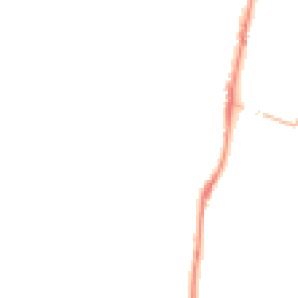 Night-time road noise heatmap for EX39 2EH