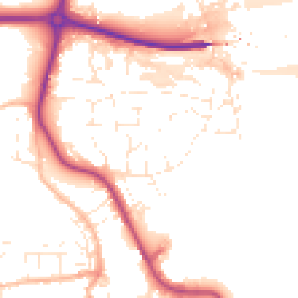 Daytime road noise heatmap for EX39 2LS