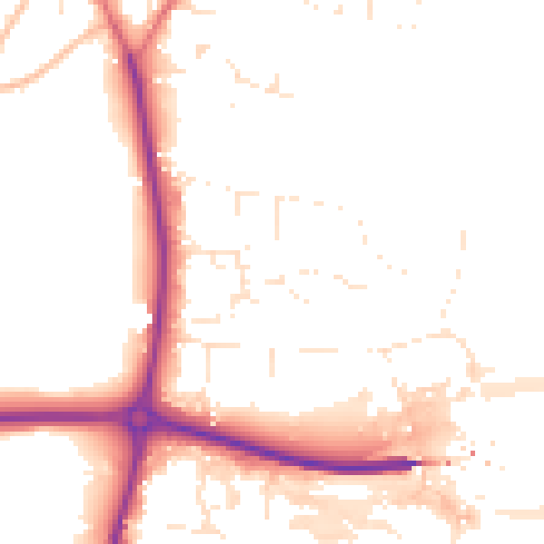 Daytime road noise heatmap for EX39 2RR