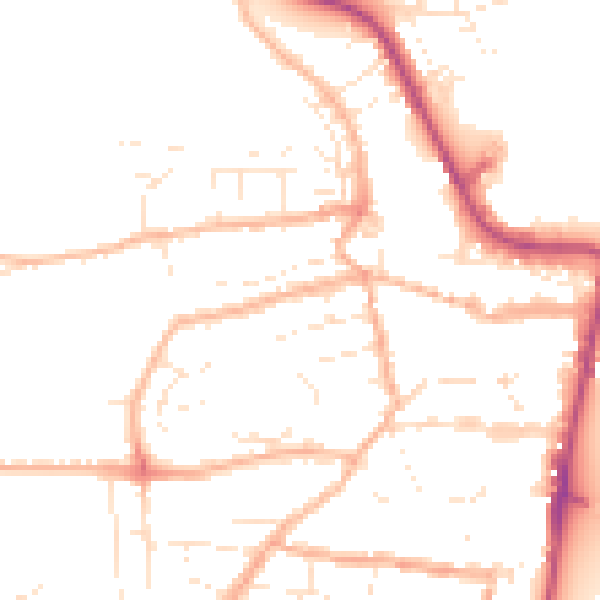 Daytime road noise heatmap for EX39 3JL