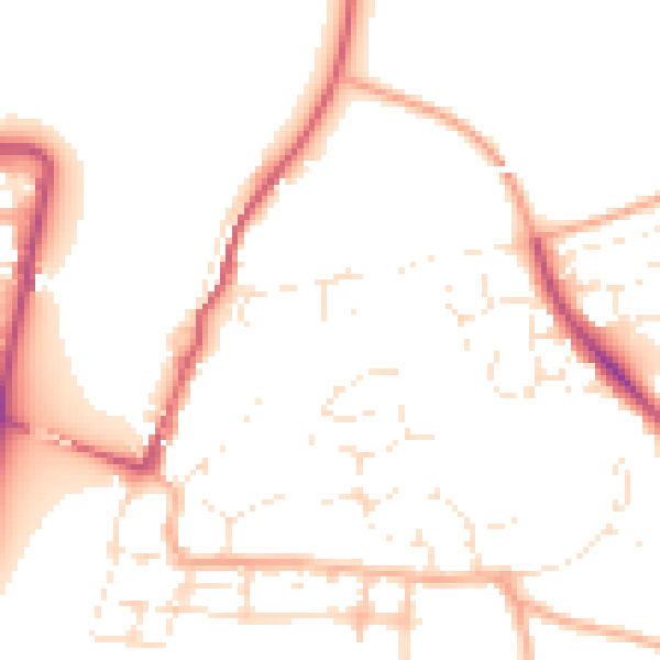 Daytime road noise heatmap for EX39 4AL