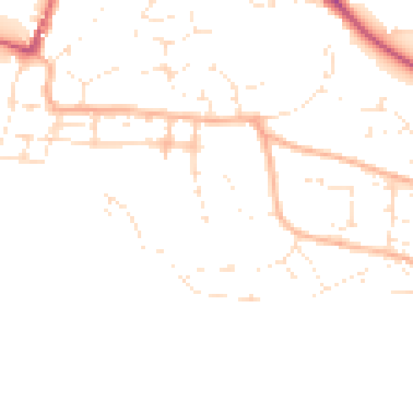 Daytime road noise heatmap for EX39 4EZ