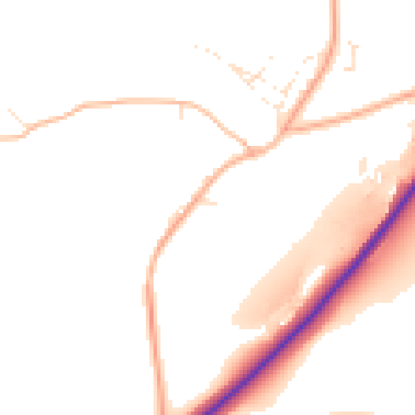 Daytime road noise heatmap for EX39 5AU