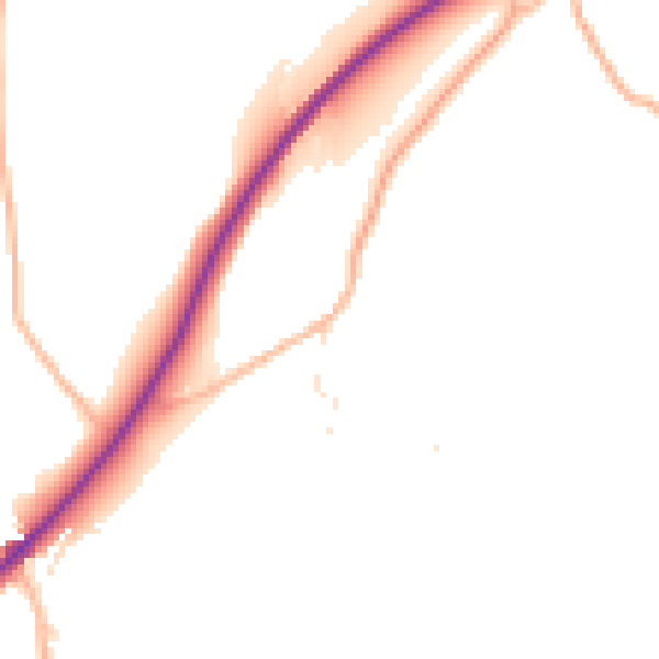 Daytime road noise heatmap for EX39 5BU