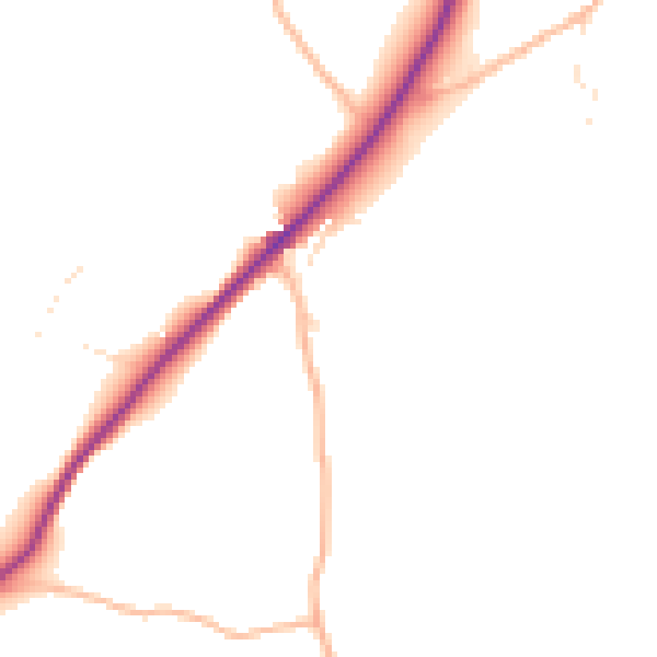 Daytime road noise heatmap for EX39 5DB