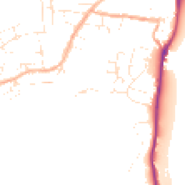 Daytime road noise heatmap for EX39 5XX
