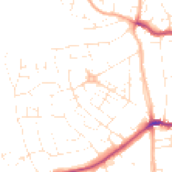 Daytime road noise heatmap for EX4 1PQ